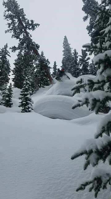 Snowboarding in the Gore Range