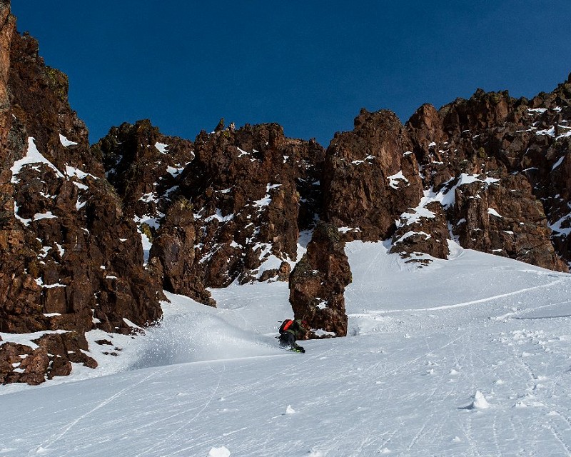 Snowboarding in the Gore Range